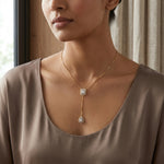 Load image into Gallery viewer, Emerald Cut &amp; Pear Drop Lab Grown Diamond Y Necklace in Gold