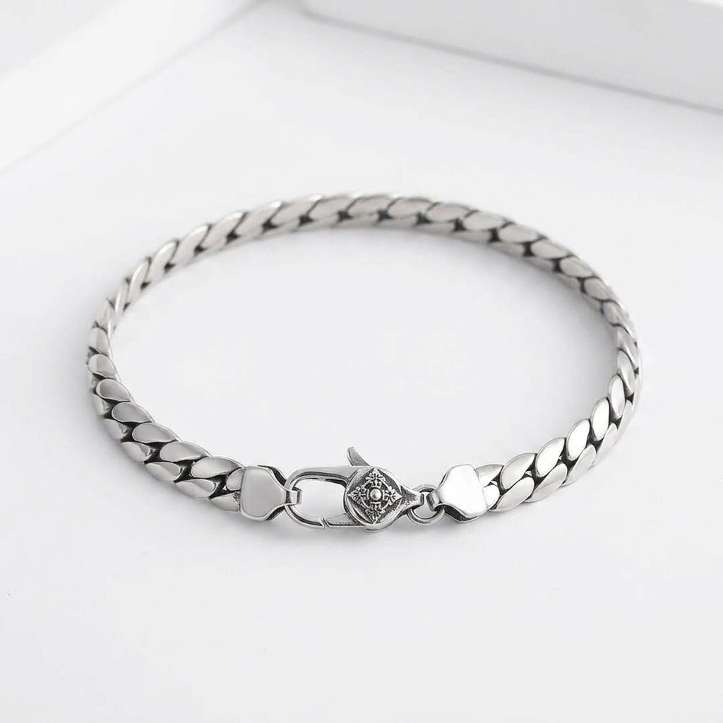925 Sterling Silver Cuban Link Bracelet for Men