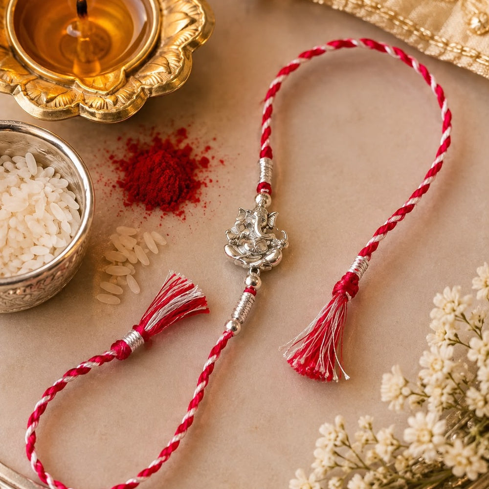 925 Sterling Silver Laal Shagun Rakhi
