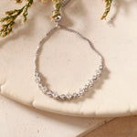Load image into Gallery viewer, Silver Plated Adjustable Slider Bracelet with American Diamonds - Free Size